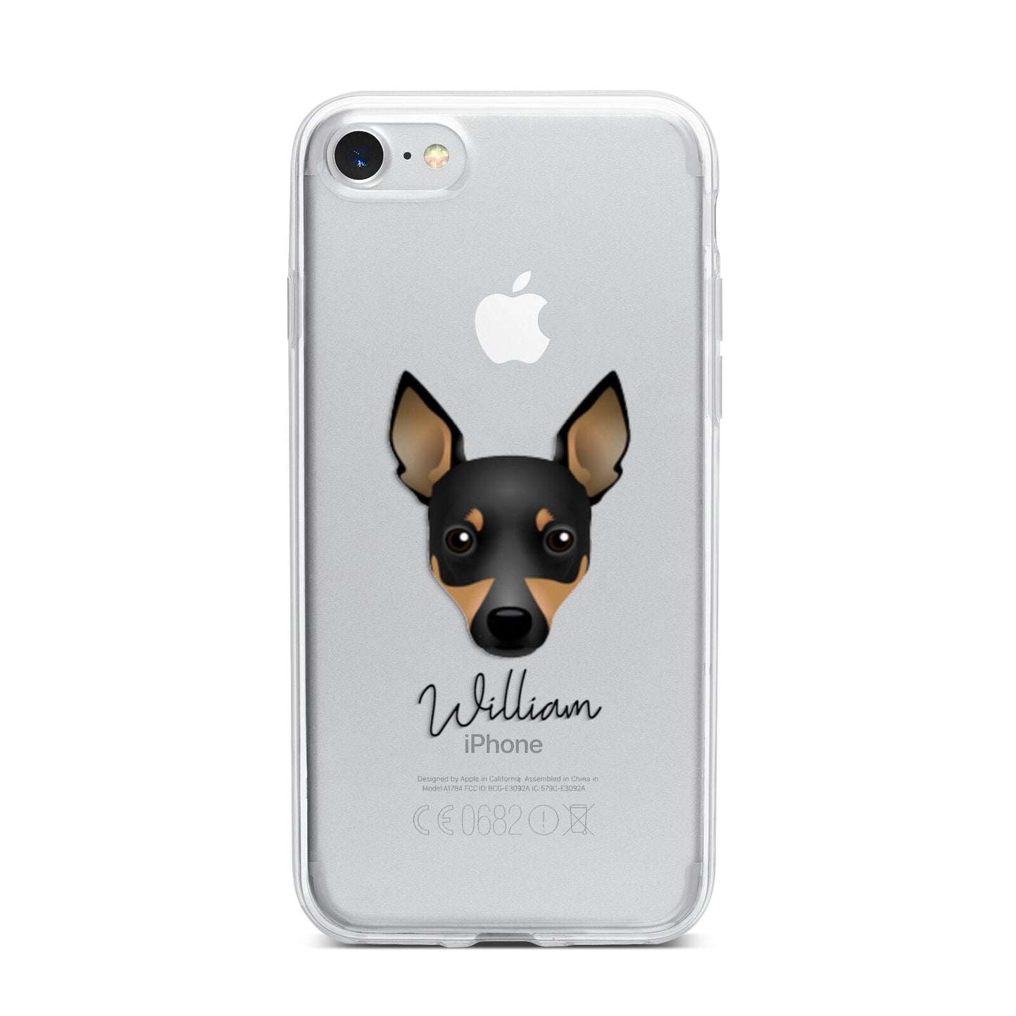 Toy Fox Terrier Personalised iPhone 7 Bumper Case on Silver iPhone