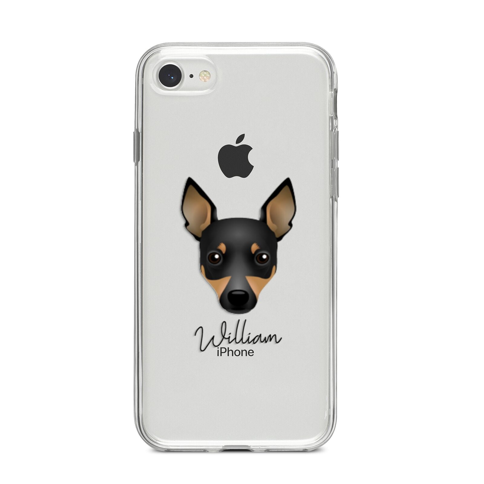 Toy Fox Terrier Personalised iPhone 8 Bumper Case on Silver iPhone