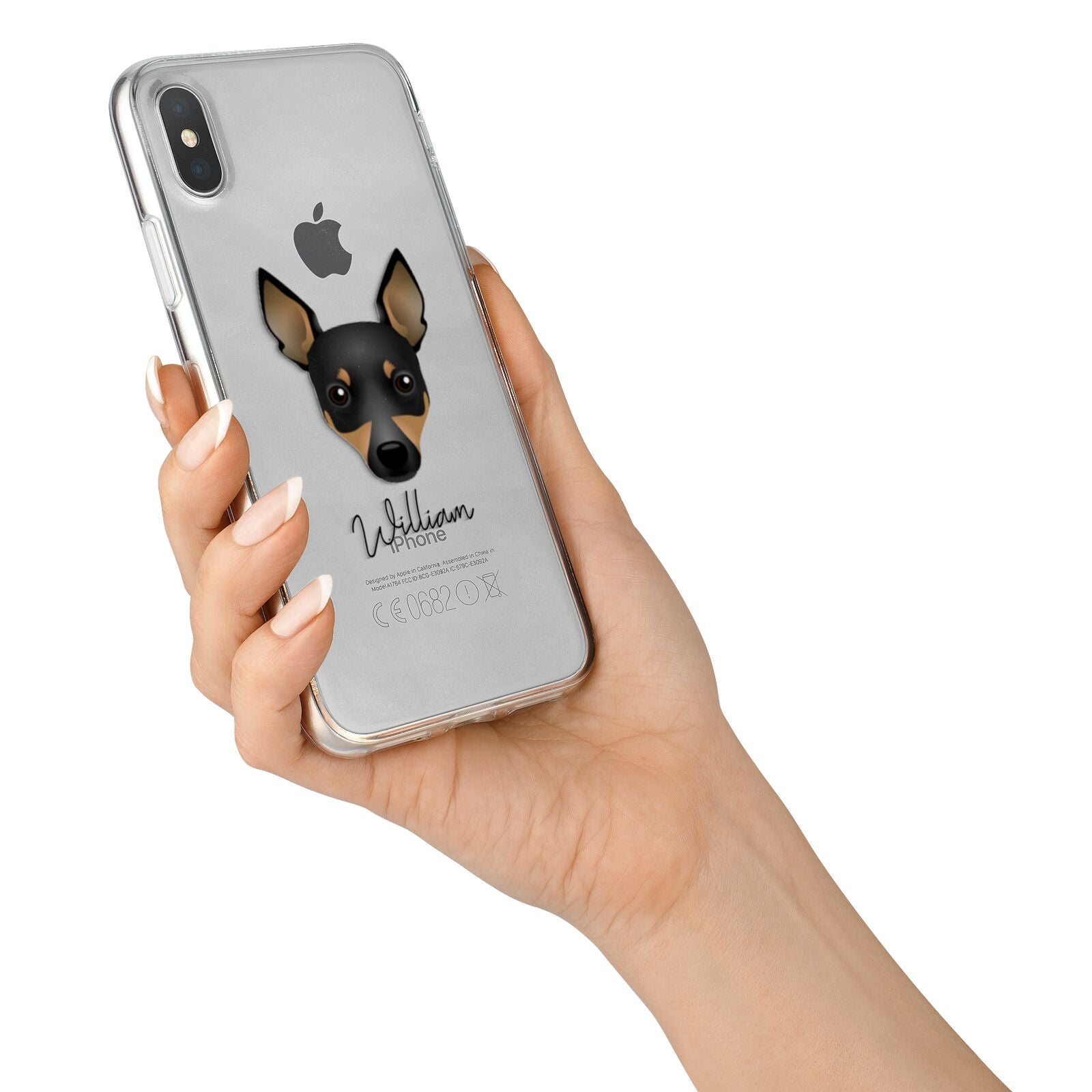 Toy Fox Terrier Personalised iPhone X Bumper Case on Silver iPhone Alternative Image 2