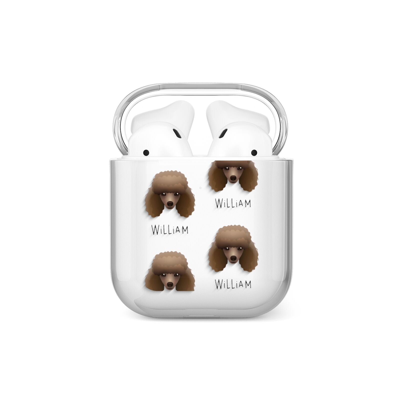 Toy Poodle Icon with Name AirPods Case