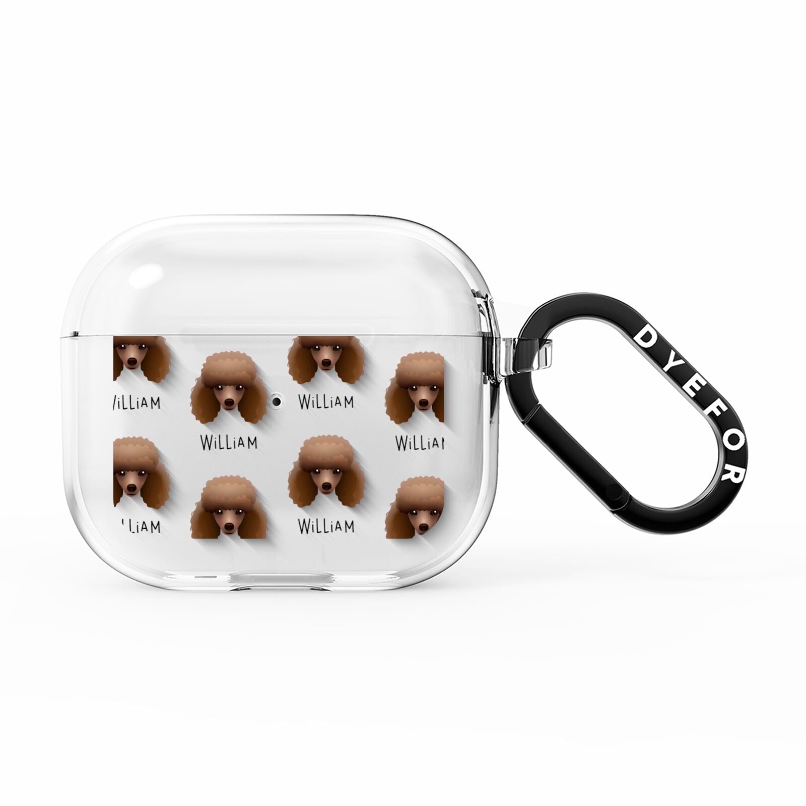 Toy Poodle Icon with Name AirPods Clear Case 3rd Gen