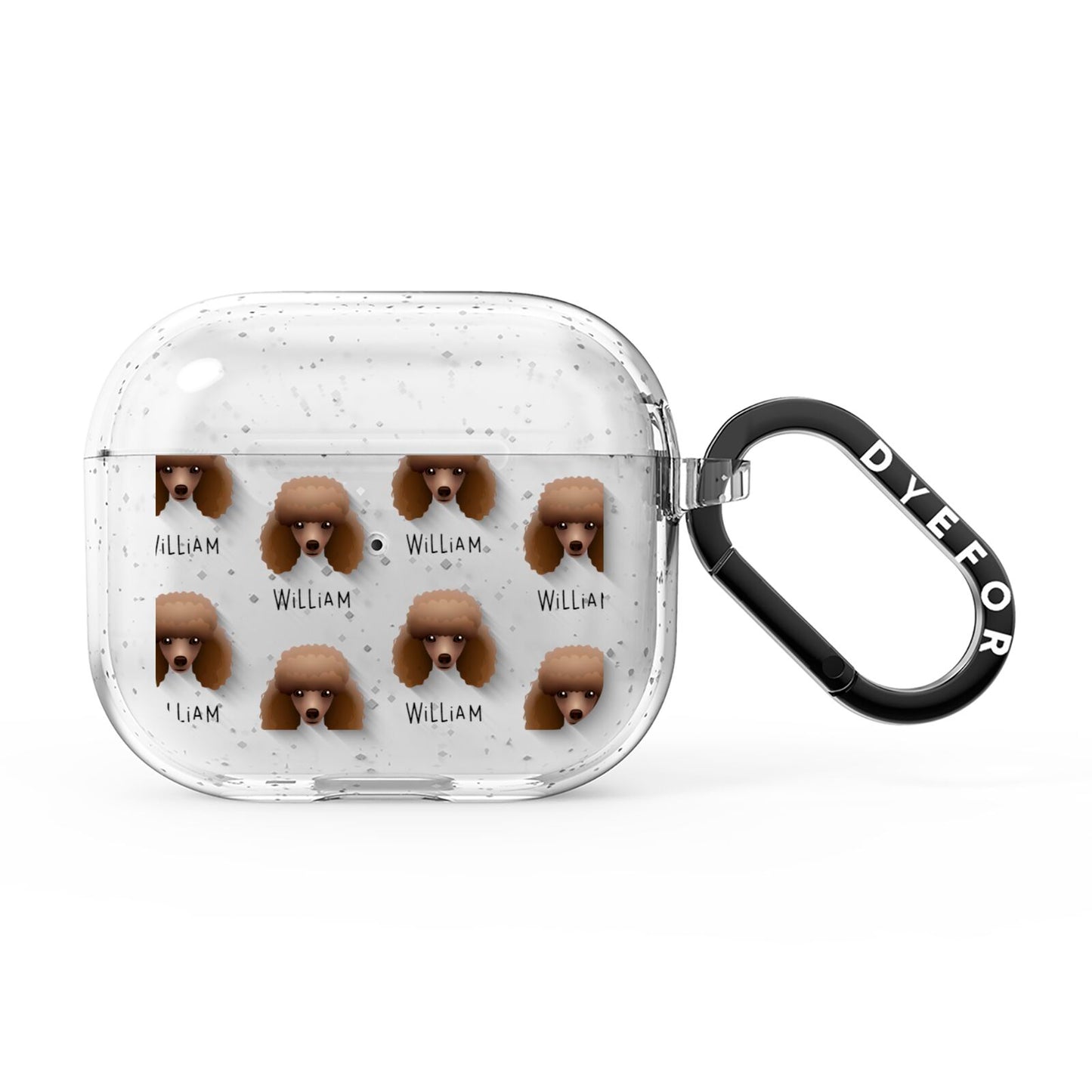 Toy Poodle Icon with Name AirPods Glitter Case 3rd Gen