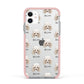 Toy Poodle Icon with Name Apple iPhone 11 in White with Pink Impact Case
