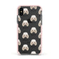 Toy Poodle Icon with Name Apple iPhone Xs Impact Case Pink Edge on Black Phone