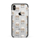 Toy Poodle Icon with Name Apple iPhone Xs Max Impact Case Black Edge on Silver Phone