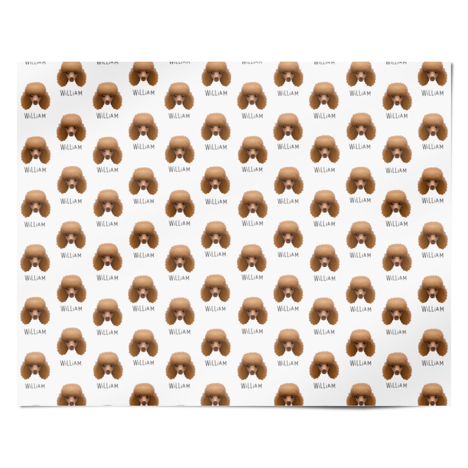 Toy Poodle Icon with Name Personalised Wrapping Paper Alternative