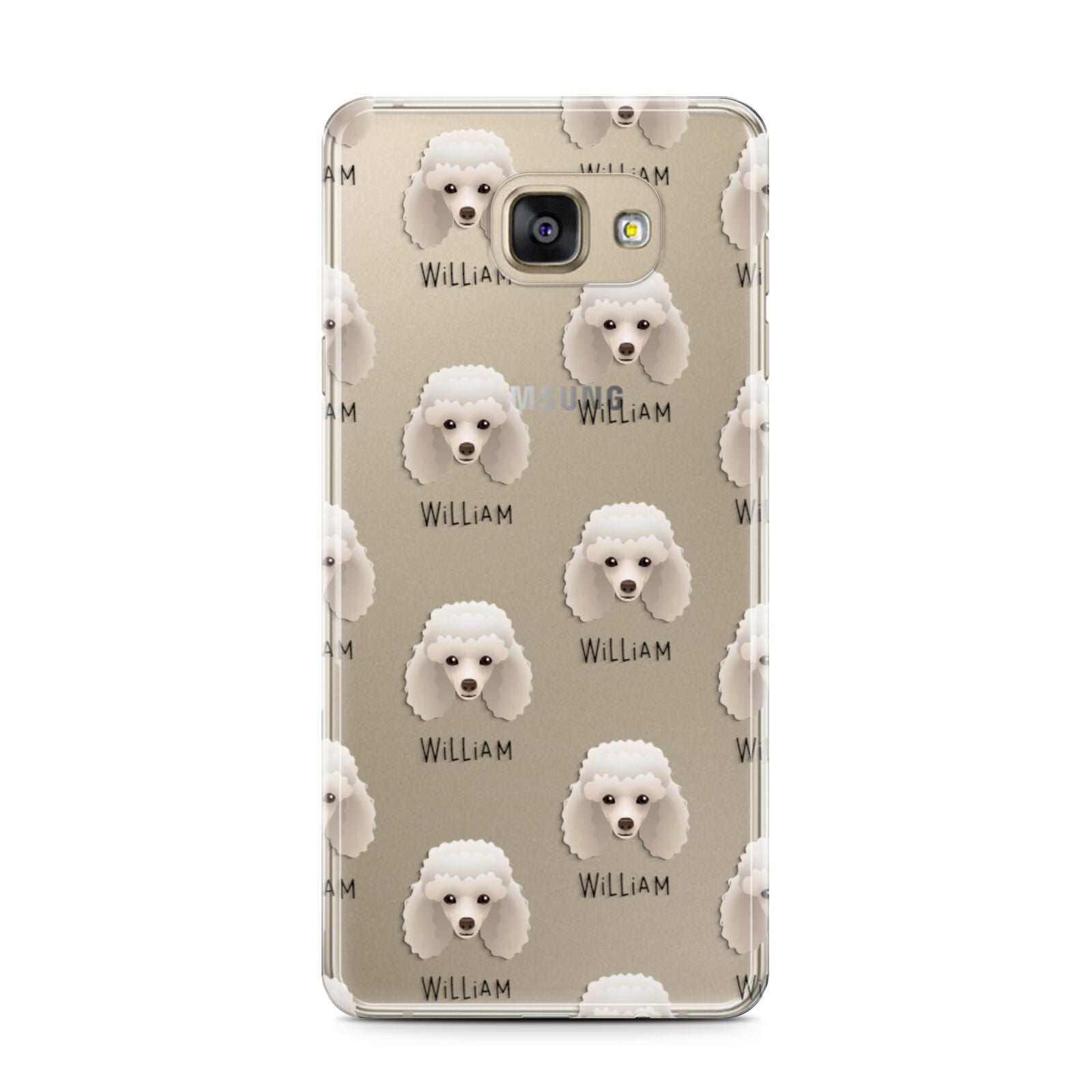 Toy Poodle Icon with Name Samsung Galaxy A7 2016 Case on gold phone