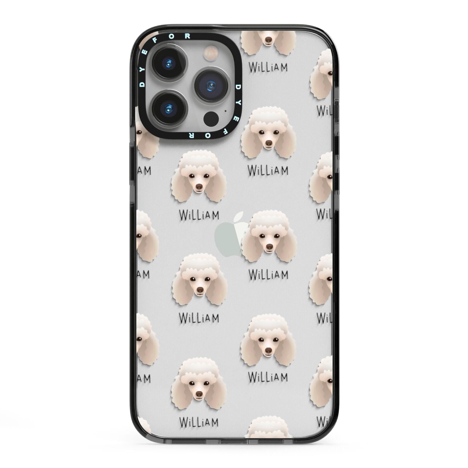 Toy Poodle Icon with Name iPhone 13 Pro Max Black Impact Case on Silver phone