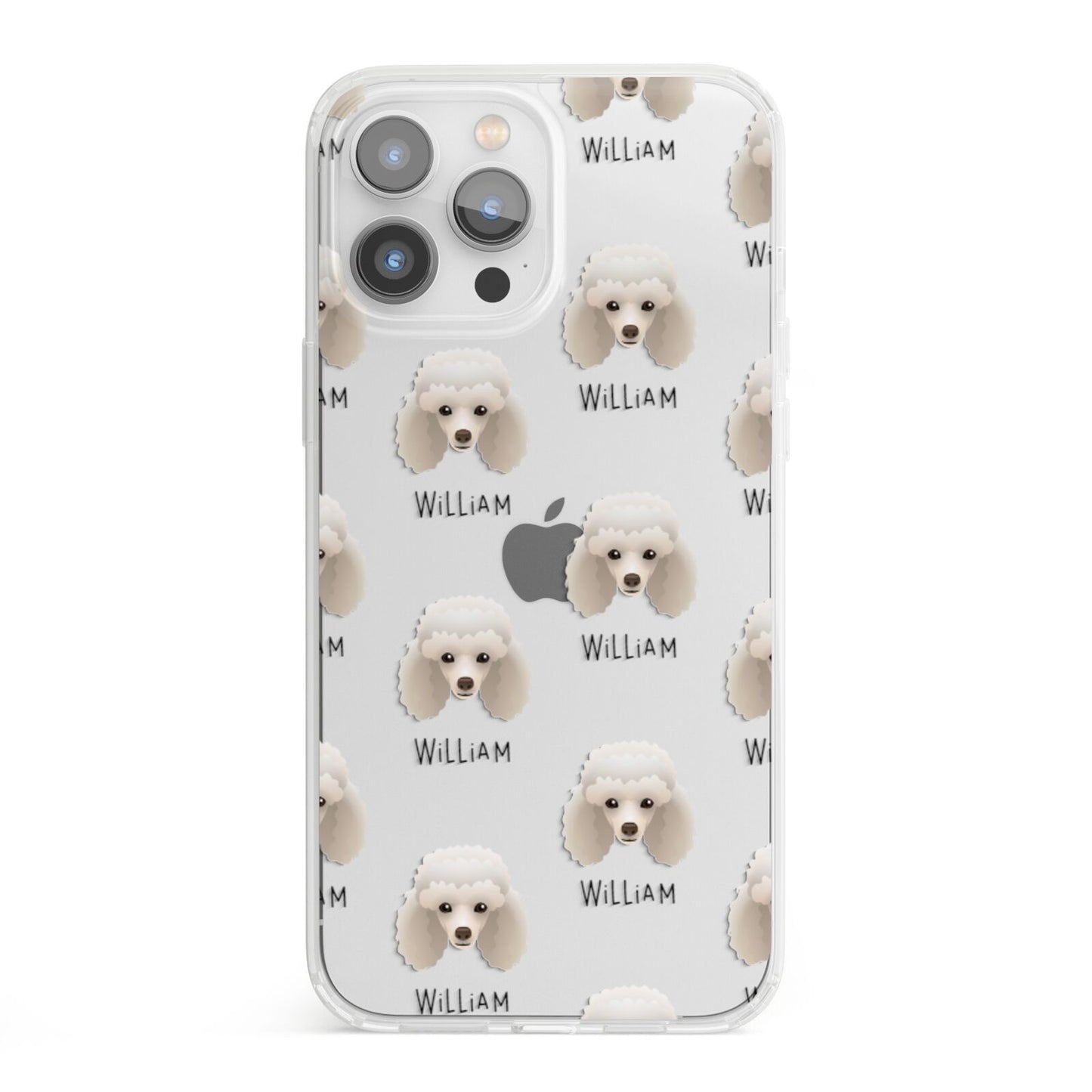 Toy Poodle Icon with Name iPhone 13 Pro Max Clear Bumper Case