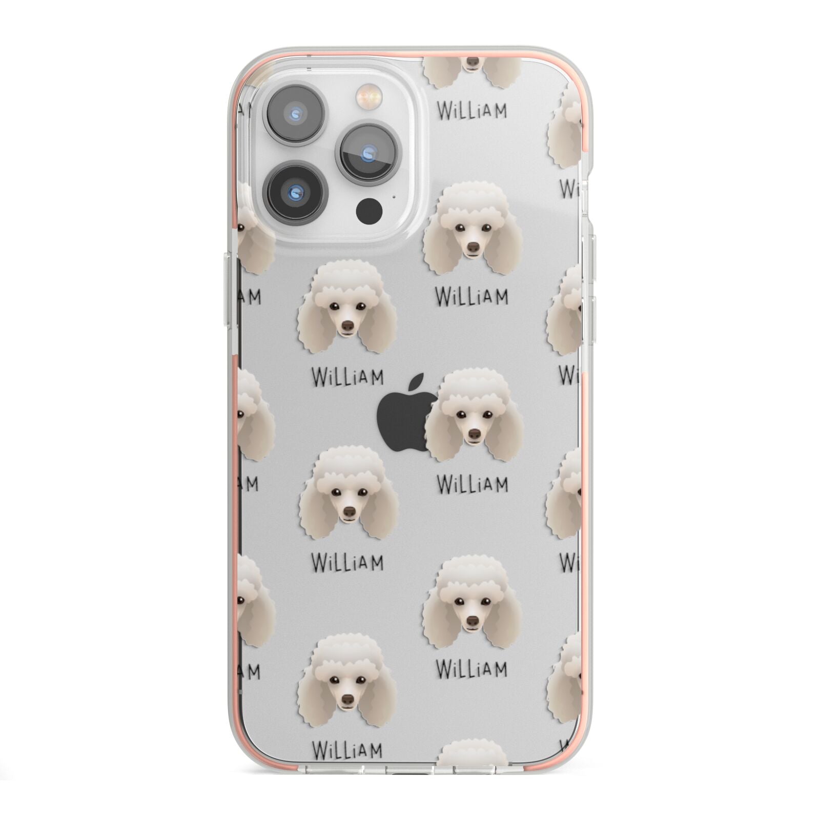 Toy Poodle Icon with Name iPhone 13 Pro Max TPU Impact Case with Pink Edges