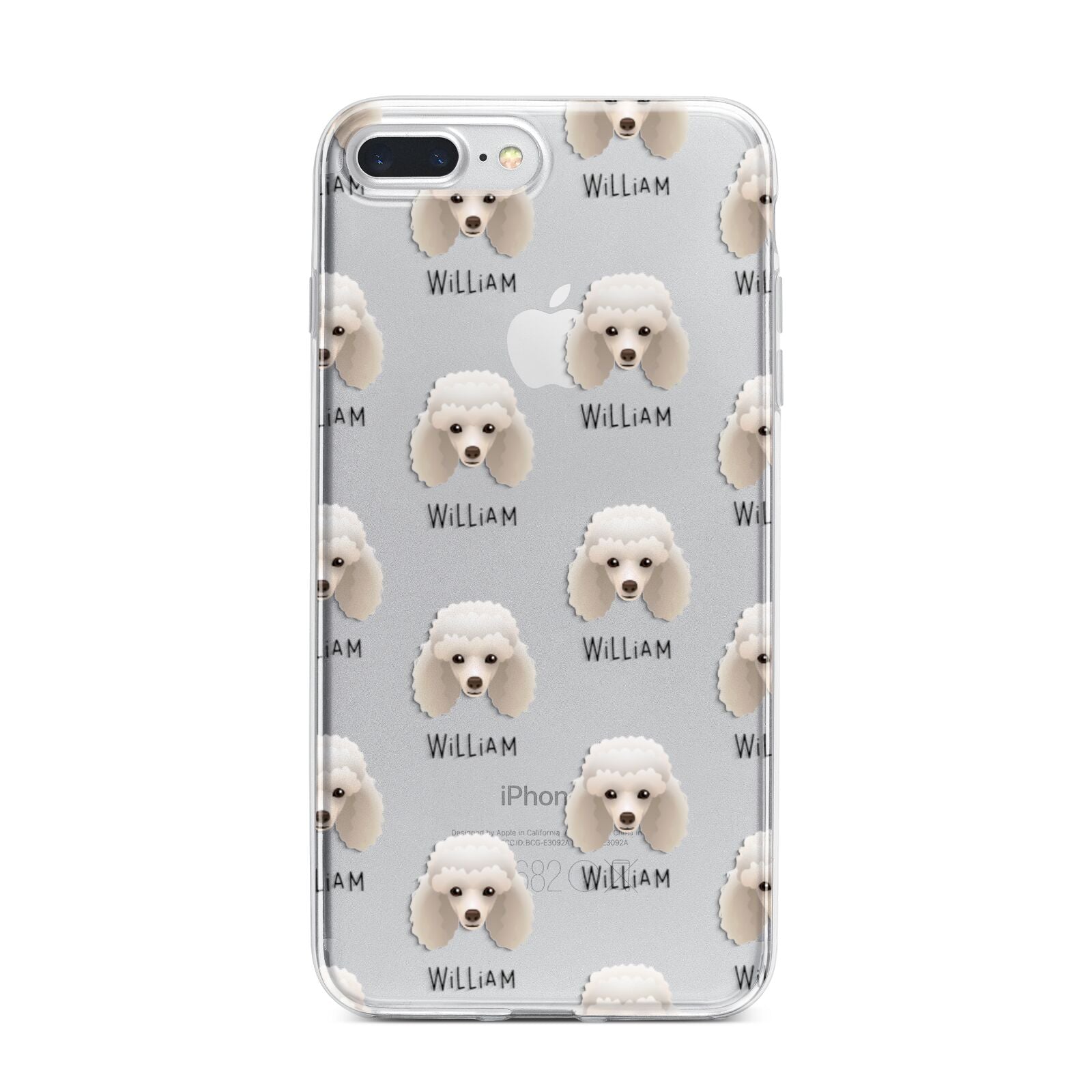 Toy Poodle Icon with Name iPhone 7 Plus Bumper Case on Silver iPhone