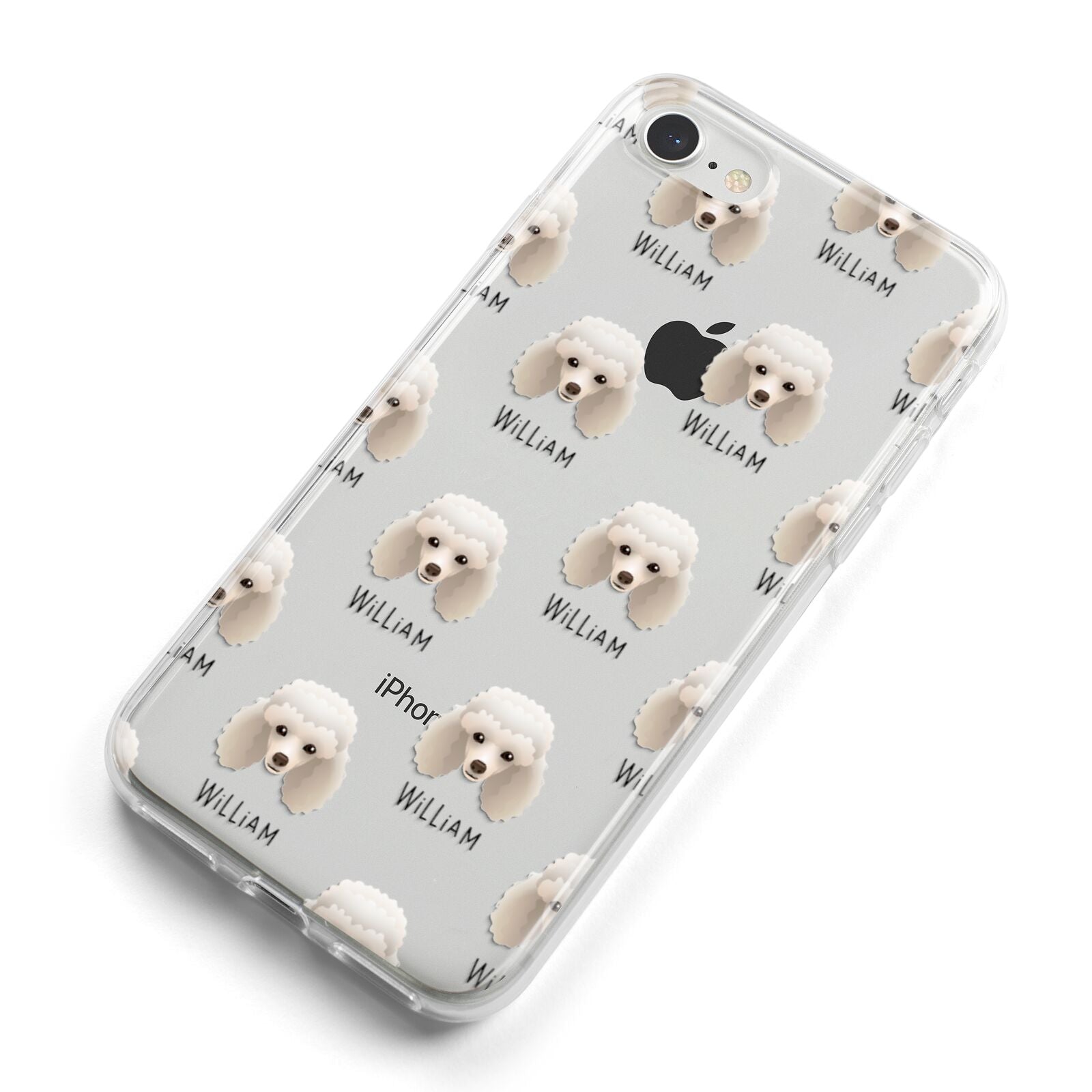 Toy Poodle Icon with Name iPhone 8 Bumper Case on Silver iPhone Alternative Image