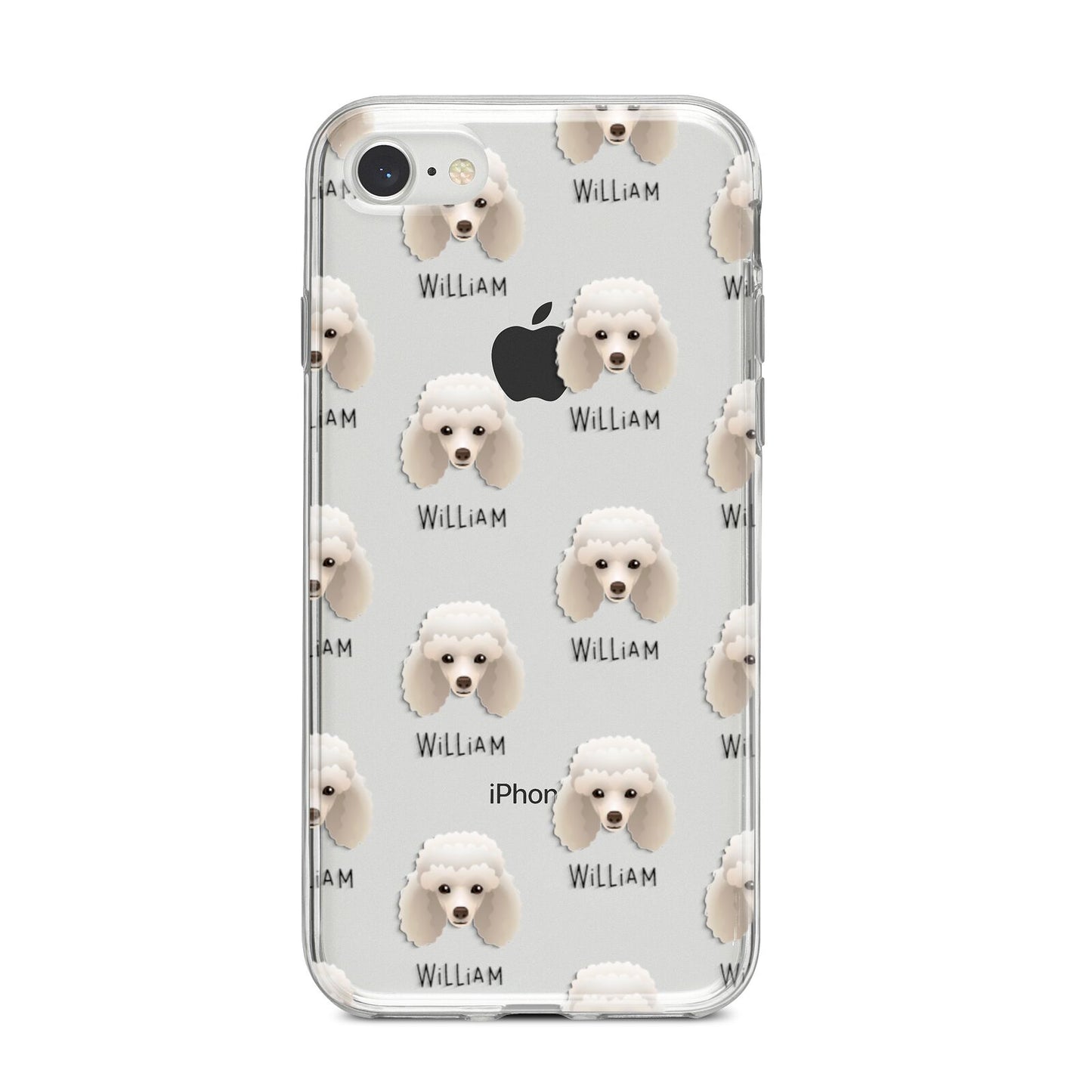 Toy Poodle Icon with Name iPhone 8 Bumper Case on Silver iPhone