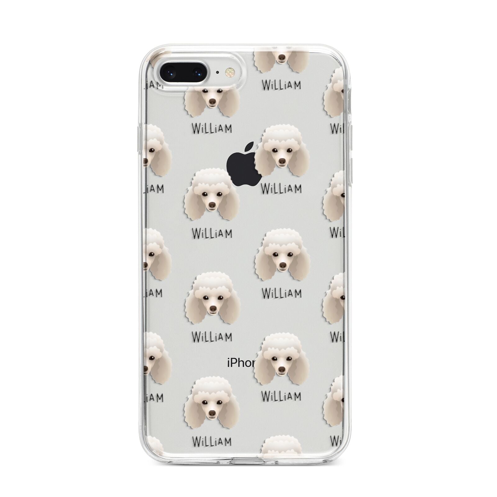 Toy Poodle Icon with Name iPhone 8 Plus Bumper Case on Silver iPhone