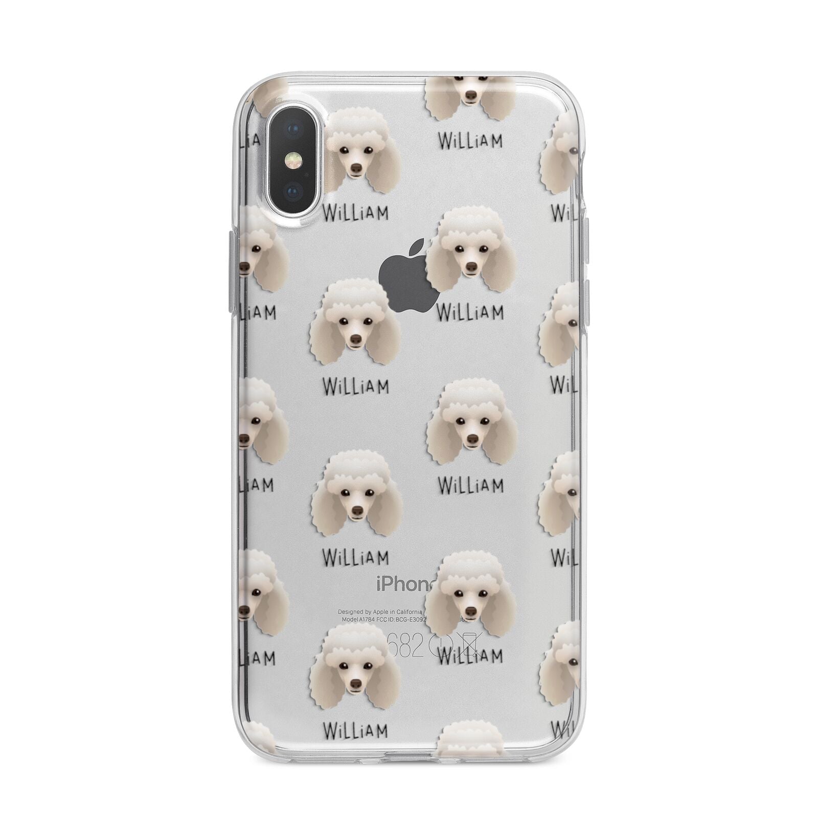 Toy Poodle Icon with Name iPhone X Bumper Case on Silver iPhone Alternative Image 1