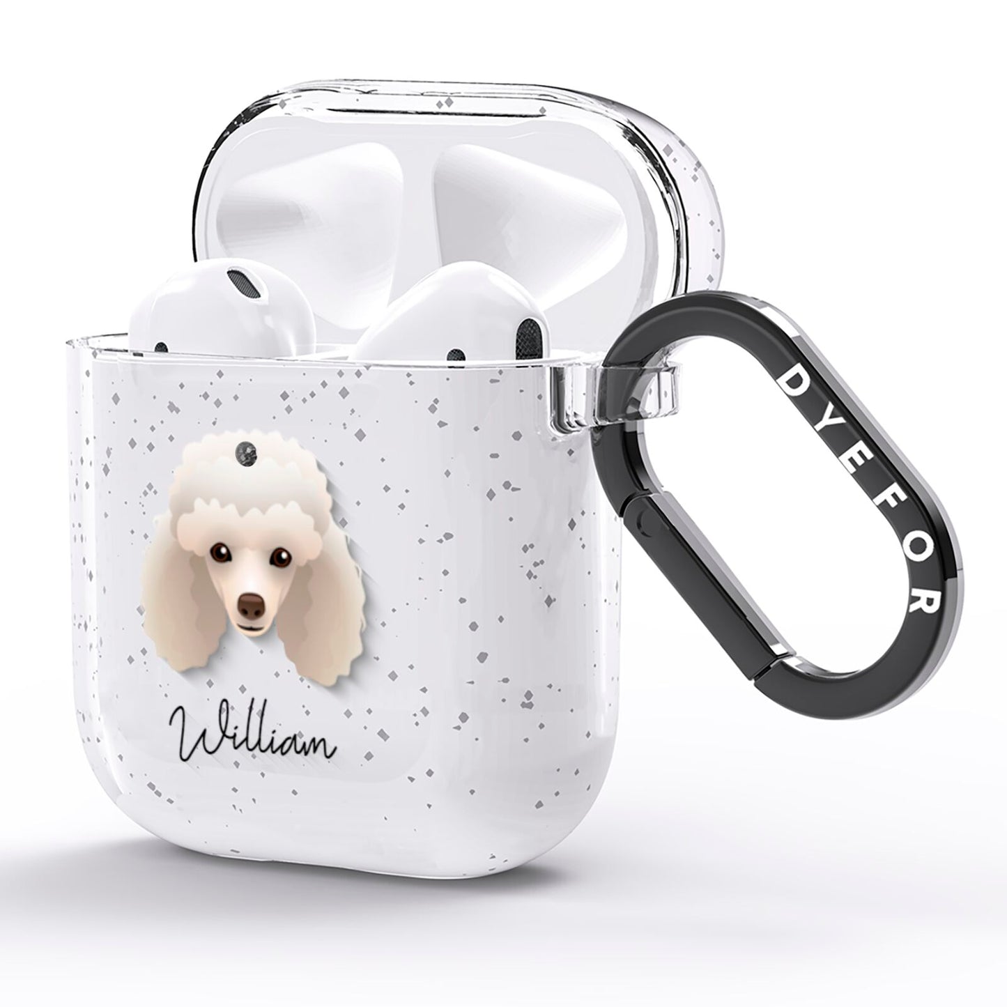 Toy Poodle Personalised AirPods Glitter Case Side Image