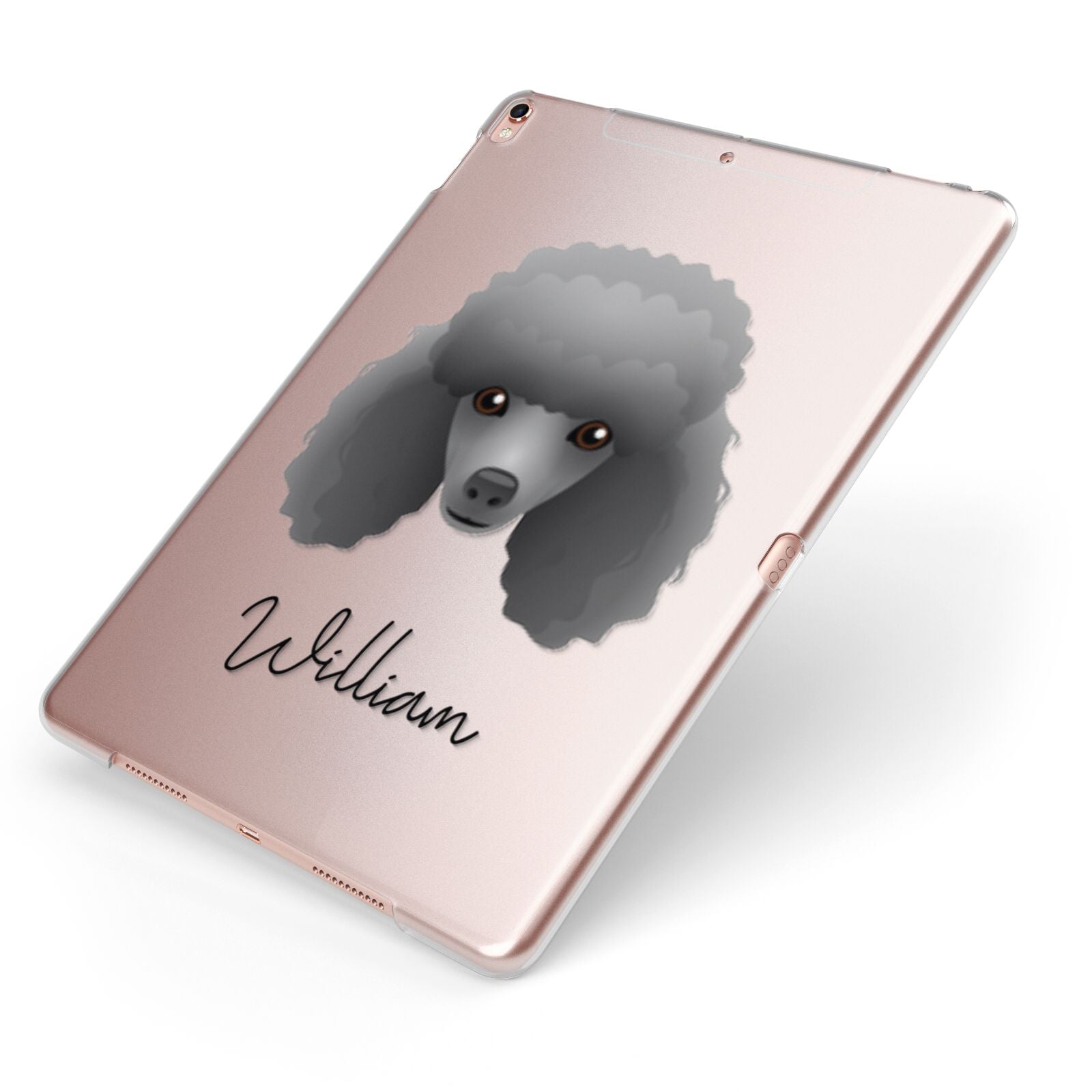 Toy Poodle Personalised Apple iPad Case on Rose Gold iPad Side View