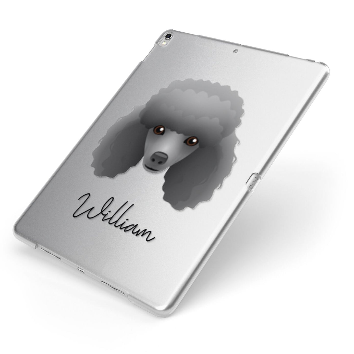 Toy Poodle Personalised Apple iPad Case on Silver iPad Side View
