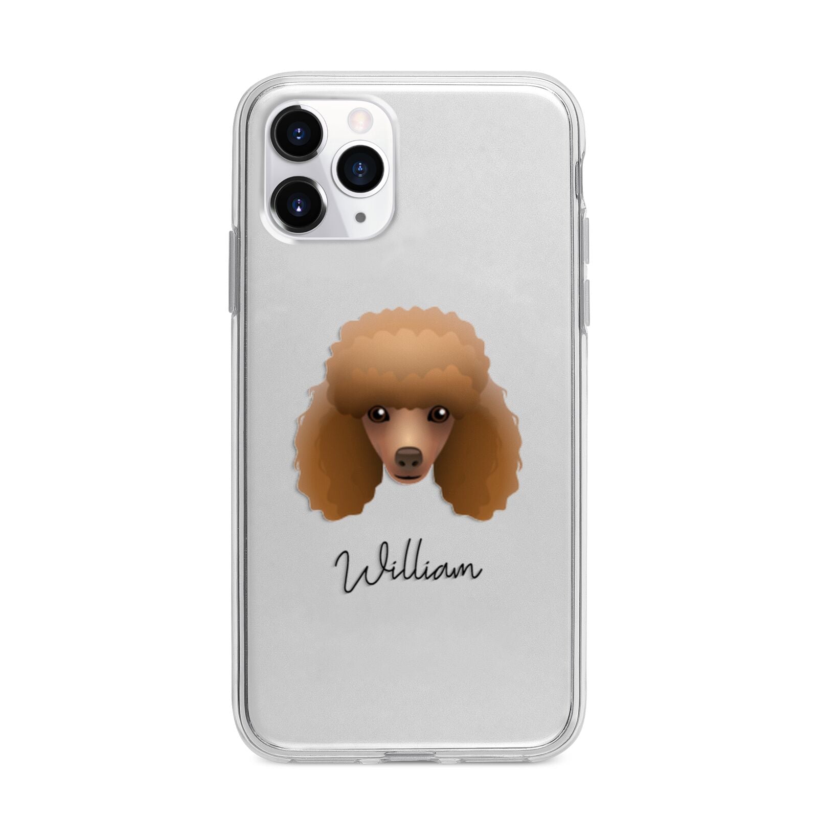 Toy Poodle Personalised Apple iPhone 11 Pro Max in Silver with Bumper Case