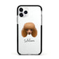 Toy Poodle Personalised Apple iPhone 11 Pro in Silver with Black Impact Case