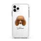 Toy Poodle Personalised Apple iPhone 11 Pro in Silver with White Impact Case