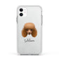 Toy Poodle Personalised Apple iPhone 11 in White with White Impact Case
