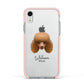 Toy Poodle Personalised Apple iPhone XR Impact Case Pink Edge on Silver Phone