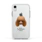 Toy Poodle Personalised Apple iPhone XR Impact Case White Edge on Silver Phone