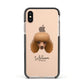 Toy Poodle Personalised Apple iPhone Xs Impact Case Black Edge on Gold Phone