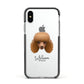 Toy Poodle Personalised Apple iPhone Xs Impact Case Black Edge on Silver Phone