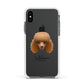 Toy Poodle Personalised Apple iPhone Xs Impact Case White Edge on Black Phone