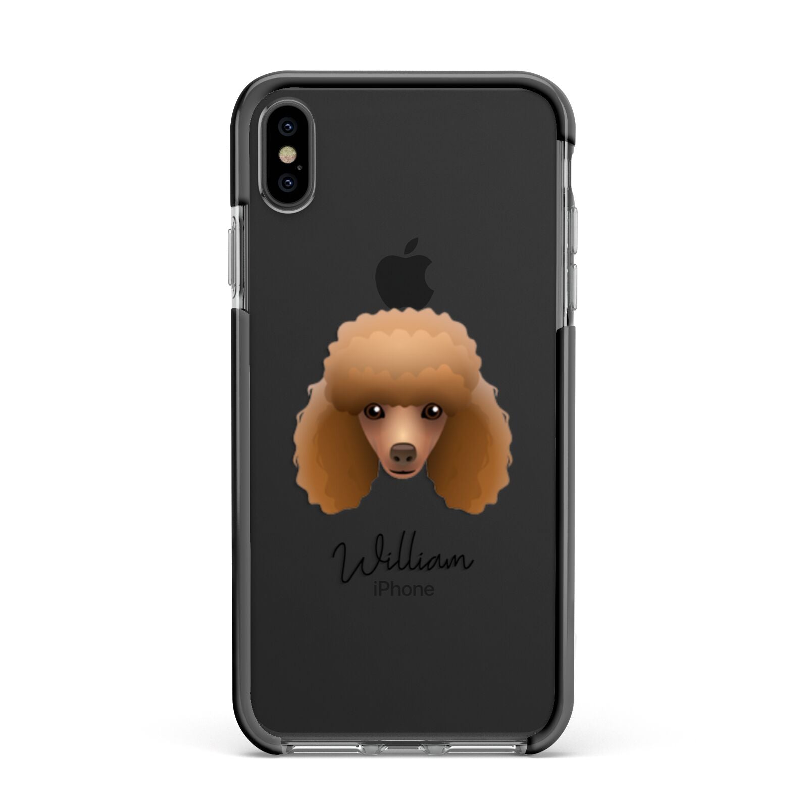 Toy Poodle Personalised Apple iPhone Xs Max Impact Case Black Edge on Black Phone