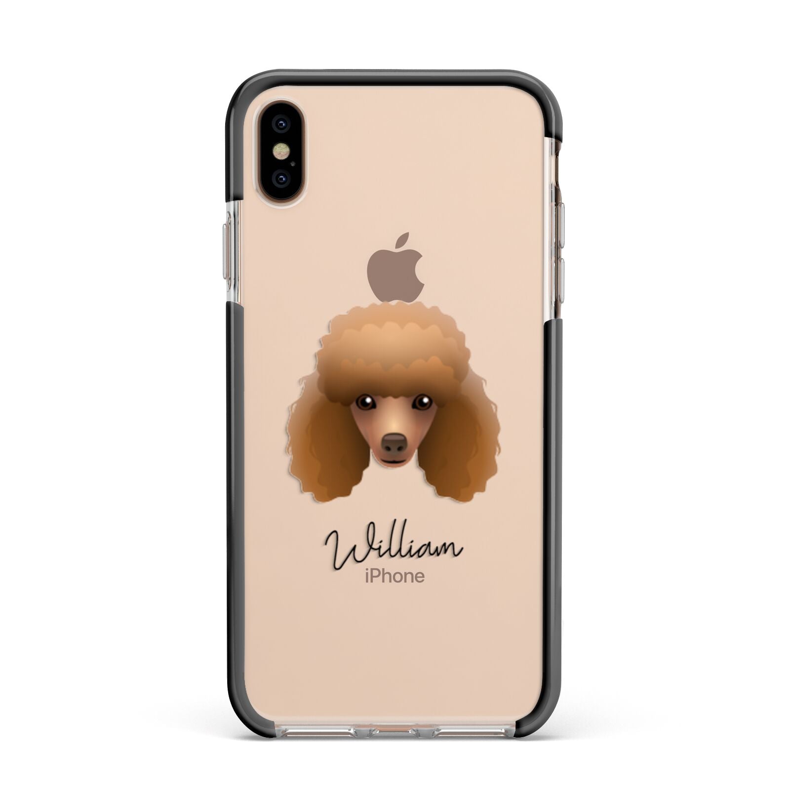 Toy Poodle Personalised Apple iPhone Xs Max Impact Case Black Edge on Gold Phone