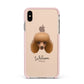 Toy Poodle Personalised Apple iPhone Xs Max Impact Case Pink Edge on Gold Phone