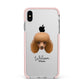 Toy Poodle Personalised Apple iPhone Xs Max Impact Case Pink Edge on Silver Phone