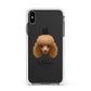 Toy Poodle Personalised Apple iPhone Xs Max Impact Case White Edge on Black Phone
