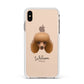 Toy Poodle Personalised Apple iPhone Xs Max Impact Case White Edge on Gold Phone