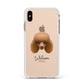 Toy Poodle Personalised Apple iPhone Xs Max Impact Case White Edge on Gold Phone