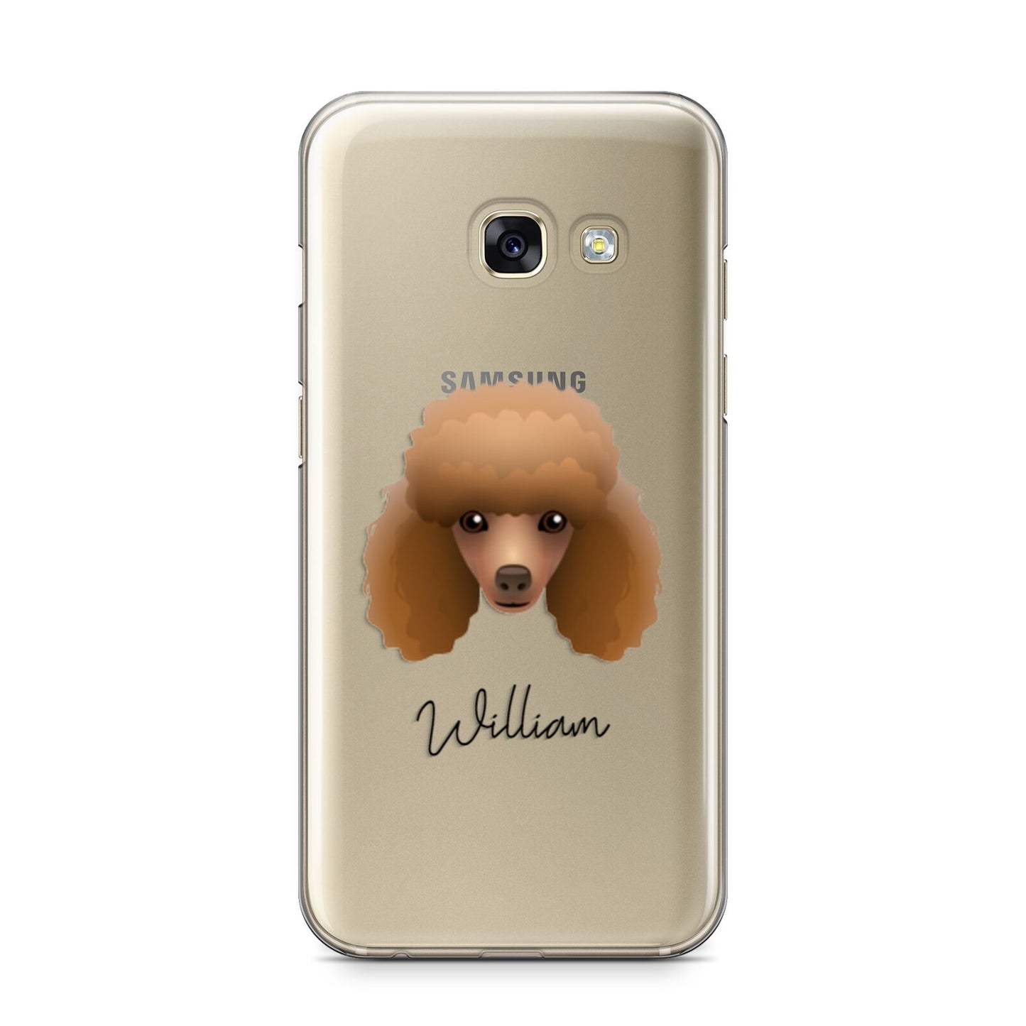 Toy Poodle Personalised Samsung Galaxy A3 2017 Case on gold phone