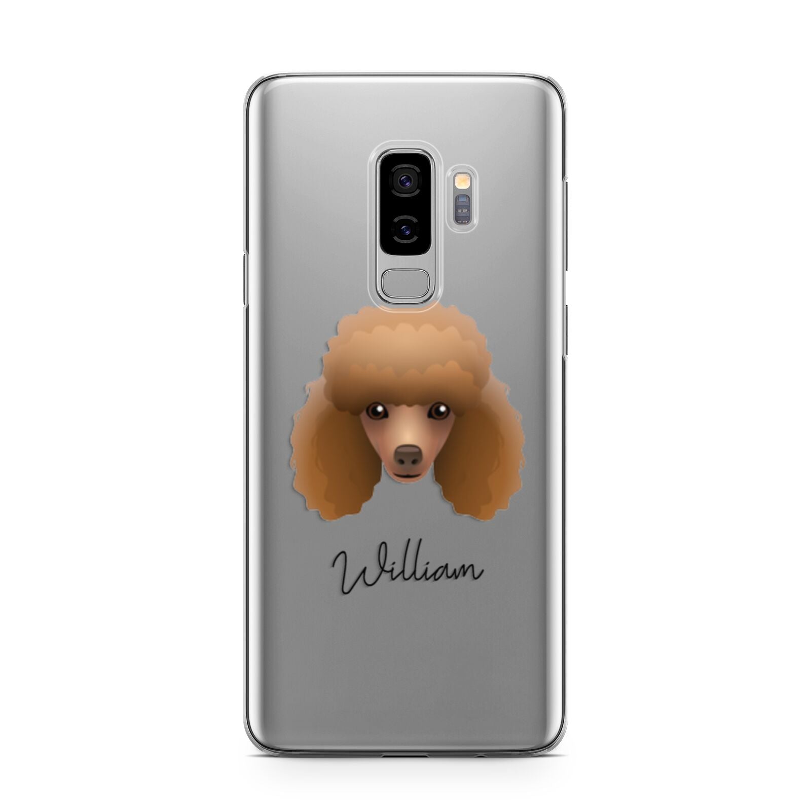 Toy Poodle Personalised Samsung Galaxy S9 Plus Case on Silver phone