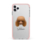 Toy Poodle Personalised iPhone 11 Pro Max Impact Pink Edge Case