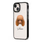 Toy Poodle Personalised iPhone 13 Black Impact Case Side Angle on Silver phone