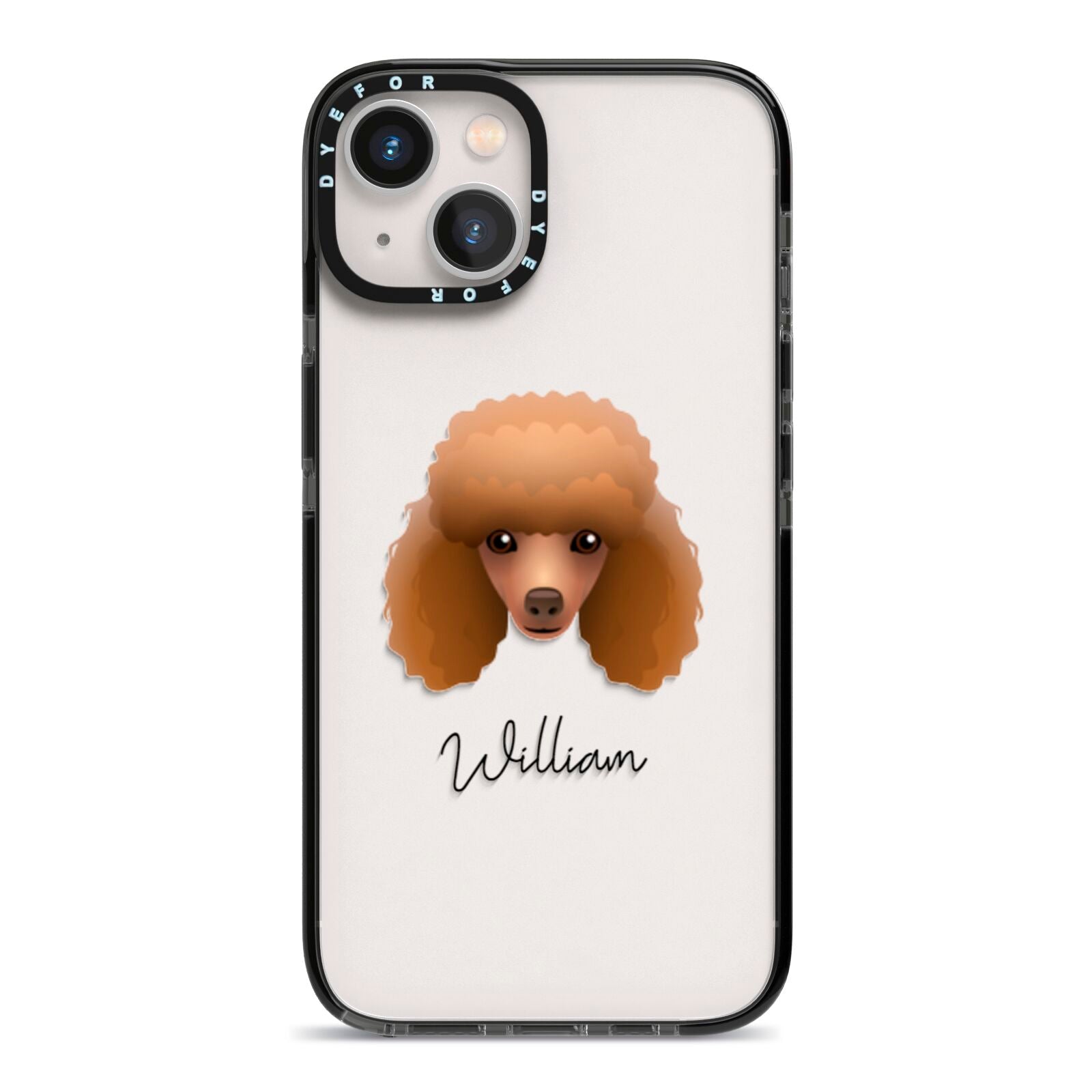 Toy Poodle Personalised iPhone 13 Black Impact Case on Silver phone