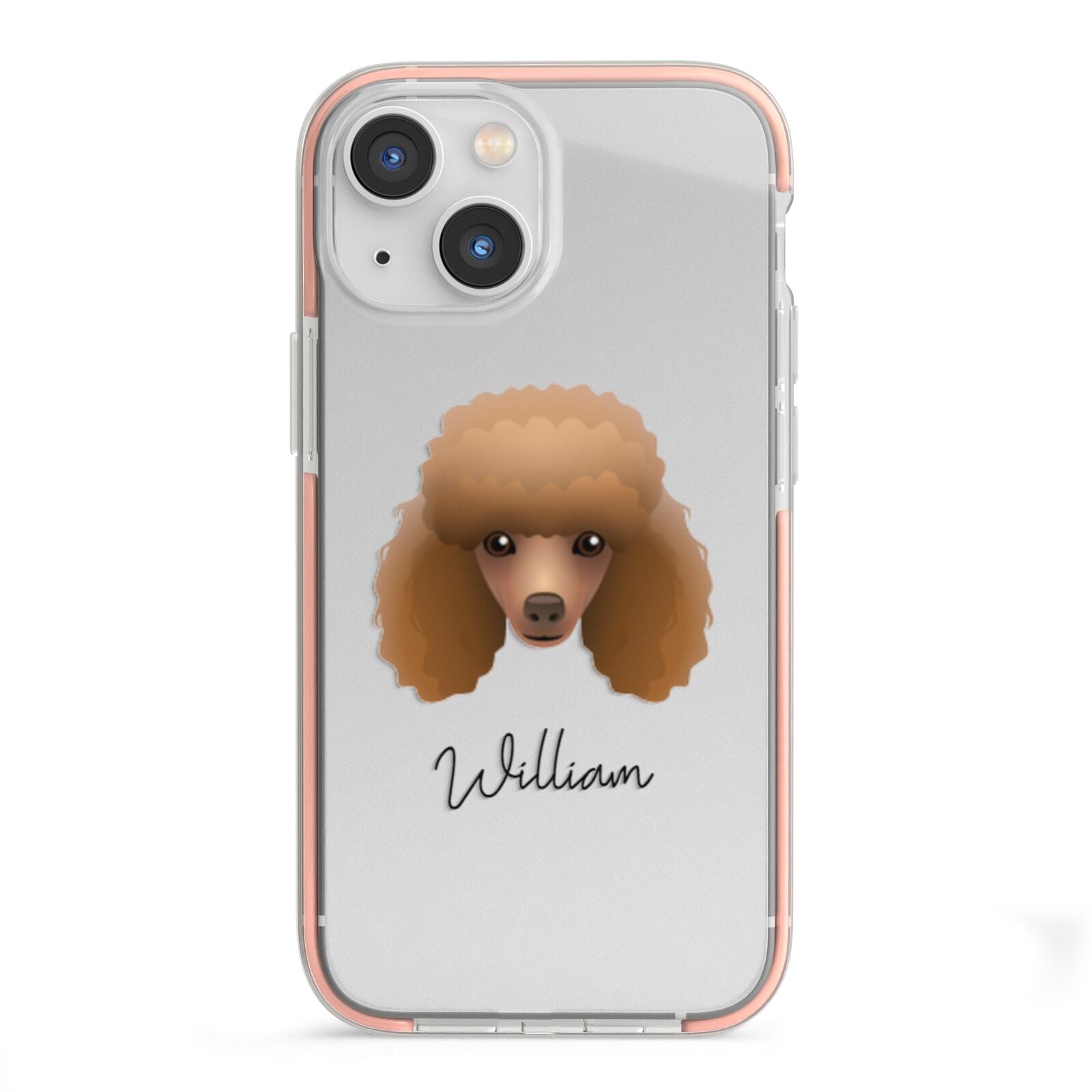 Toy Poodle Personalised iPhone 13 Mini TPU Impact Case with Pink Edges