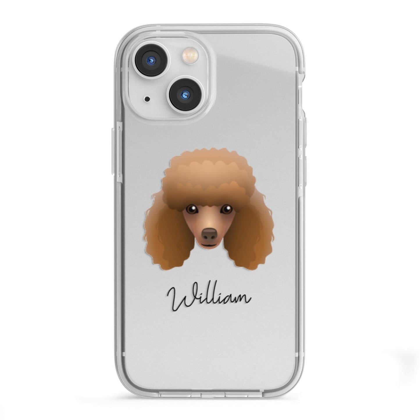 Toy Poodle Personalised iPhone 13 Mini TPU Impact Case with White Edges