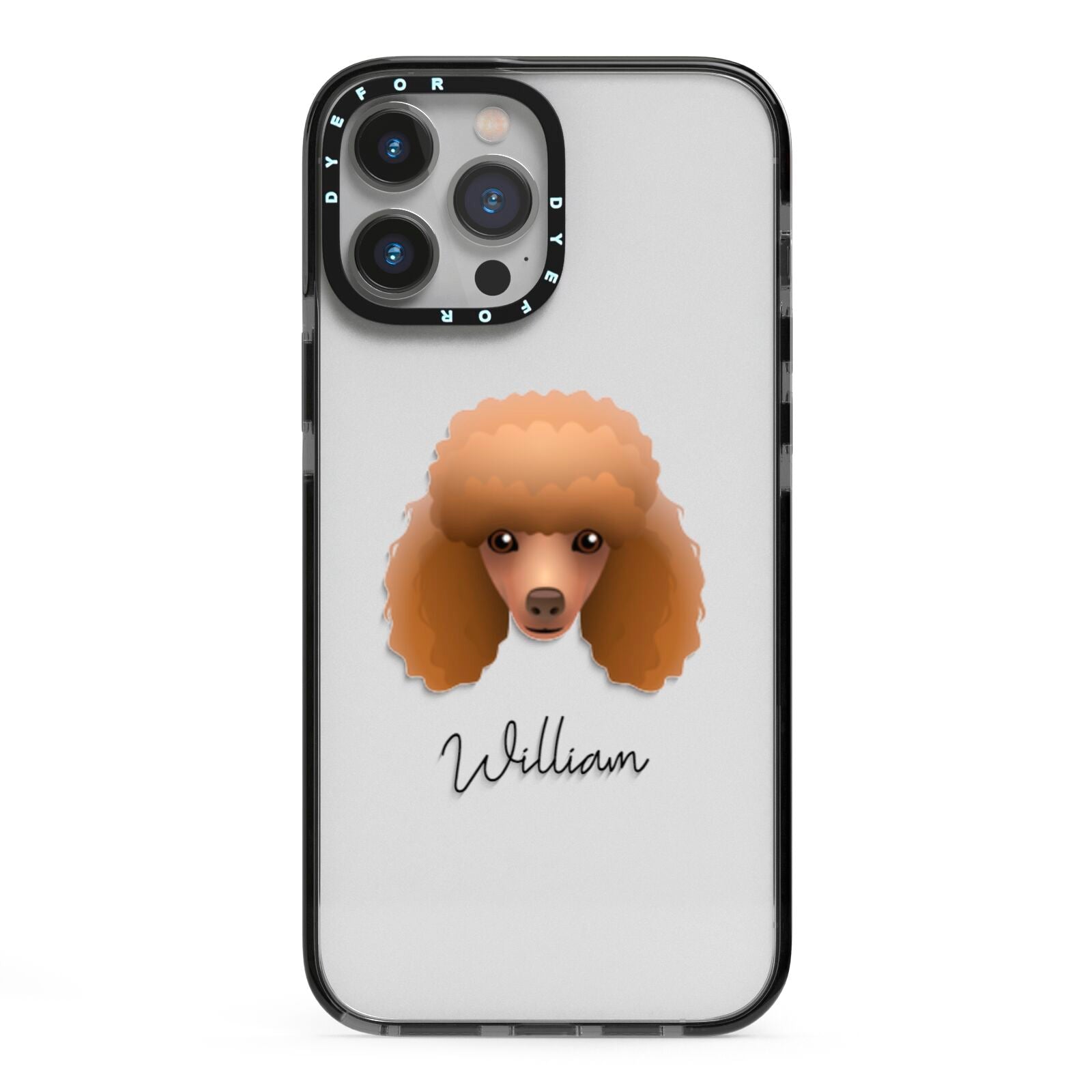 Toy Poodle Personalised iPhone 13 Pro Max Black Impact Case on Silver phone