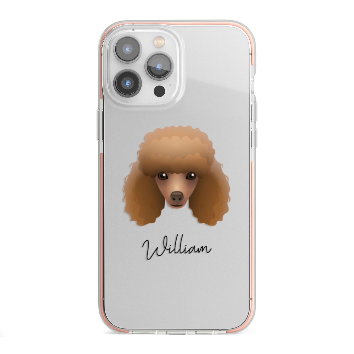 Toy Poodle Personalised iPhone 13 Pro Max TPU Impact Case with Pink Edges