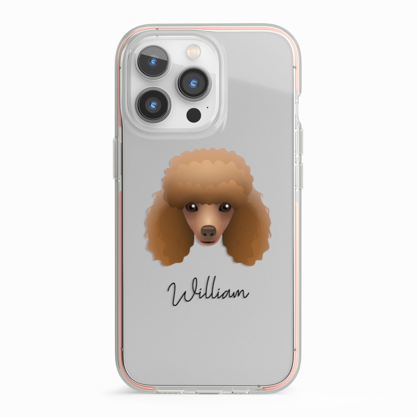 Toy Poodle Personalised iPhone 13 Pro TPU Impact Case with Pink Edges
