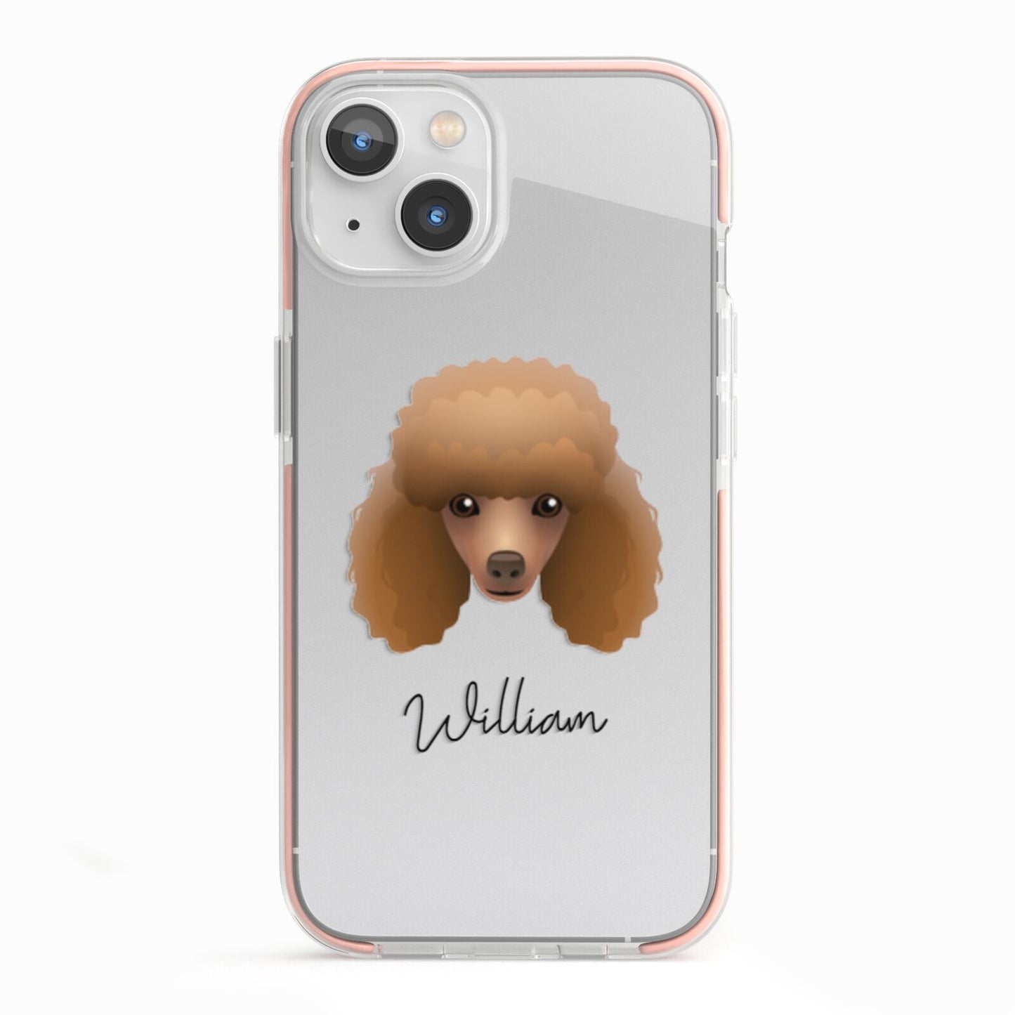 Toy Poodle Personalised iPhone 13 TPU Impact Case with Pink Edges