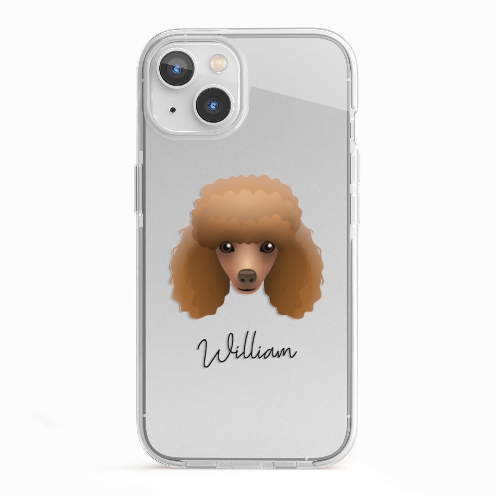 Toy Poodle Personalised iPhone 13 TPU Impact Case with White Edges
